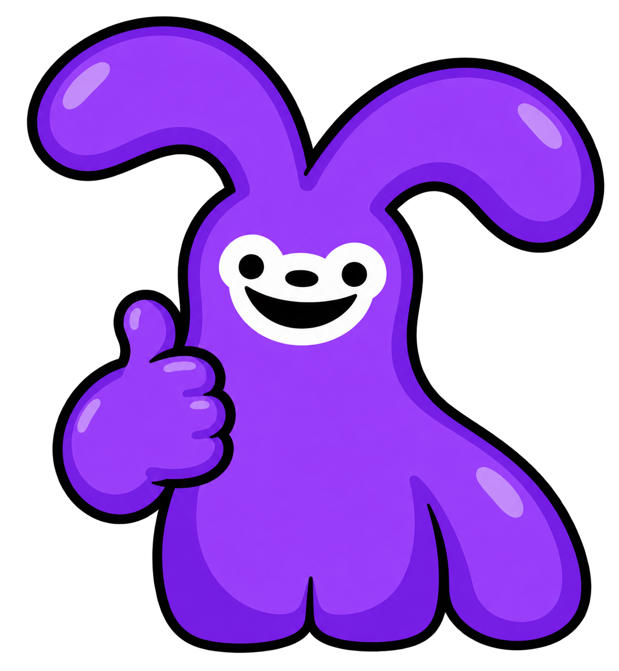 B案 purple rabbit mascot giving a thumbs up